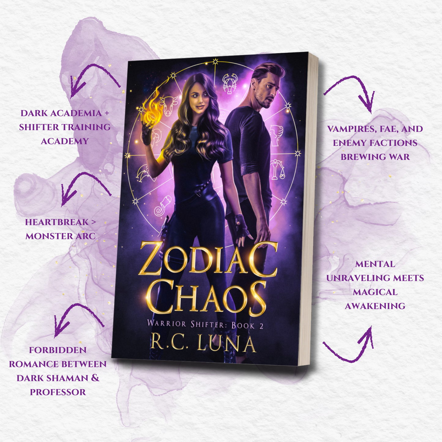 Zodiac Chaos – Signed Paperback + Stickers & Bookmarks | Steamy Shifter Romance at Aries Academy with Fae & Found Family | Book 2 in the Series fantasy novel