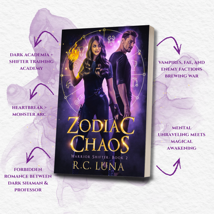 Zodiac Chaos – Signed Paperback + Stickers & Bookmarks | Steamy Shifter Romance at Aries Academy with Fae & Found Family | Book 2 in the Series fantasy novel