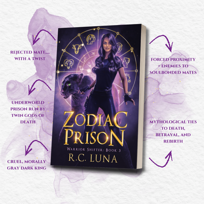 Zodiac Prison – Signed Paperback + Stickers & Bookmarks | Enemies to Lovers Romance in Underworld Prison | Dark Fantasy with Shifters & Gods | Book 3